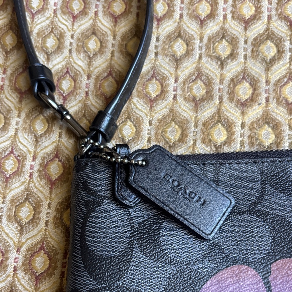 Coach Black and Pink Wristlet with Cherry Design - Picture 3 of 8